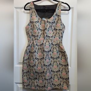 Jack. Brocade fabric gold shimmer sheath dress with pockets women's siz…